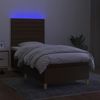 vidaXL Boxspringbett mit Matratze & LED Dunkelbraun 90x190 cm Stoff 3135480 Bild 4