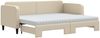vidaXL Tagesbett Ausziehbar mit Matratzen Creme 80x200 cm Stoff 3196833 Bild 2