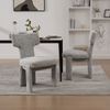 YakoHome Esszimmerstuhl Weiß/Schwarz 64 x 56 x 86 cm – Chenille, gepolstert, mit Massivholzrahmen, stabil und bequem, einfache Montage Bild 4