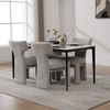 YakoHome Esszimmerstuhl Weiß/Schwarz 64 x 56 x 86 cm – Chenille, gepolstert, mit Massivholzrahmen, stabil und bequem, einfache Montage Bild 3