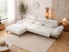 Ecksofa PAVERO L mit Relaxfunktion, elektrisch verstellbare Sitztiefe, Eckcouch L-Form, Wellenfederung, freistehend Ecksofa - Beige Cord - Links Seite Bild 5