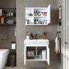 Roomart ADA Badmöbel Set– 3-teiliges Badezimmermöbel Set mit Waschbecken, Unterschrank & Spiegelschrank - H 42 x B 35 x T 60 cm • Weiß Bild 3