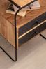Nachttisch Akazie Massivholz / Steinoptik 40 x 60 x 30 cm Nachtschrank Boxspringbett, Industrial Nachtkonsole Braun mit 2 Schubladen & Ablagefläche, Nachtkommode Stauraum & Metallgestell Bild 5