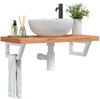 vidaXL Waschbeckenregal Wandmontage Stahl und Massivholz Buche 3302374 Bild 1