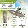 tillvex Alu Ampelschirm Cappuccino LED Solar Ø 300 cm mit Kurbel | Sonnenschirm mit An-/Ausschalter | Gartenschirm UV-Schutz Aluminium | Kurbelschirm mit Ständer Marktschirm wasserdicht Bild 2