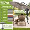 tillvex Alu Ampelschirm Cappuccino LED Solar Ø 300 cm mit Kurbel | Sonnenschirm mit An-/Ausschalter | Gartenschirm UV-Schutz Aluminium | Kurbelschirm mit Ständer Marktschirm wasserdicht Bild 5