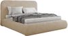 Bett mit Stauraum Polsterbett BENEA CLASSIC, Doppelbett mit Lattenrost Gepolstertes Kopfteil Gasdruckfeder Schlafzimmerbett - 180 x 200 cm - Creme Plüsch Bild 5