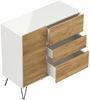 Sideboard Yako XL 100cm 3 SoftClose 1 Tür Weiß/Eiche Front : Oak Gold / Weiss hochglanz Bild 4