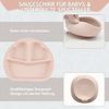 AIMAX Kindergeschirr-Set 9er Baby Geschirrset Set Kindergeschirr Babylöffel Trinklernbecher, Silikon Lätzchen Baby Teller Kinderteller mit Saugnapf Bild 3