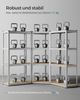 Songmics 3er Set Metall Regalsystem Lagerregal 1 Eckregal & 2 Lagerregale 15 Böden MDF-Platten Regal Werkstattregal Kellerrregal Garage Schwerlastregal Steckregal MDF-Platten silbern-naturbeige GLR056E03 Bild 4