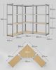 Songmics 3er Set Metall Regalsystem Lagerregal 1 Eckregal & 2 Lagerregale 15 Böden MDF-Platten Regal Werkstattregal Kellerrregal Garage Schwerlastregal Steckregal MDF-Platten silbern-naturbeige GLR056E03 Bild 5