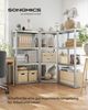 Songmics 3er Set Metall Regalsystem Lagerregal 1 Eckregal & 2 Lagerregale 15 Böden MDF-Platten Regal Werkstattregal Kellerrregal Garage Schwerlastregal Steckregal MDF-Platten silbern-naturbeige GLR056E03 Bild 2