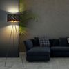 RGB LED Stehlampe, Textil, schwarz-gold, Stativ Bild 5