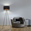 RGB LED Stehlampe, Textil, schwarz-gold, Stativ Bild 3