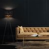 RGB LED Stehlampe, Textil, schwarz-gold, Stativ Bild 4
