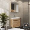 Waschtisch + Spiegelschrank Badmöbel Set 64cm für Badezimmer WC (Sonoma Eiche) Bild 3