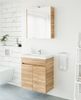 Waschtisch + Spiegelschrank Badmöbel Set 64cm für Badezimmer WC (Sonoma Eiche) Bild 2