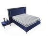 Schlafzimmer-Set "Elara" – Bett mit Bettkasten und Matratze , Nachttisch, Bettbank-Blau Bild 5