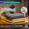 Furnishings Home Polsterbett Stauraumbett Doppelbett LED (Mit Drahtloses Aufladen + USB + type C), Mit Gepolstertes Kopfteil, Ladefunktion, Samt, 140x200 cm Bild 3