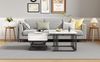 2-teiliges Couchtisch-Set aus MDF mit Marmoroptik & 1 Schublade, 70x70x45 cm + 50x50x40 cm, Weiß/Schwarz Bild 4