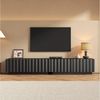 Merax Lowboard mit Wellenfront, Fernsehschrank mit Push-to-Open System (1 St), TV-Board TV-Schrank mit Schubladen & großem Stauraum, 200x40x35cm Bild 3