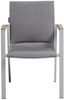 Kettler Stapelsessel Rasmus Alu silber/Sunbrella® flanelle mit Teak Stapelstuhl 62x60x85 cm Bild 3