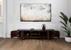 TV-Board Mango 180x40x50 dunkelbraun lackiert / Marmor schwarz FLORENZ #200 Bild 3