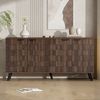 Sideboard 160 cm in dunkler Holzoptik, 4 Türen, verstellbare Einlegeböden, eleganter Aufbewahrungsschrank für Wohnzimmer & Esszimmer Bild 4