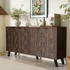 Sideboard 160 cm in dunkler Holzoptik, 4 Türen, verstellbare Einlegeböden, eleganter Aufbewahrungsschrank für Wohnzimmer & Esszimmer Bild 2