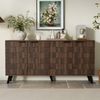 Sideboard 160 cm in dunkler Holzoptik, 4 Türen, verstellbare Einlegeböden, eleganter Aufbewahrungsschrank für Wohnzimmer & Esszimmer Bild 3