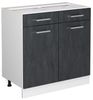Küchenunterschrank R-Line Schwarz Beton 80 cm ohne Arbeitsplatte Vicco Bild 4