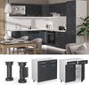 Küchenunterschrank R-Line Schwarz Beton 80 cm ohne Arbeitsplatte Vicco Bild 2