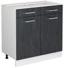 Küchenunterschrank R-Line Schwarz Beton 80 cm ohne Arbeitsplatte Vicco Bild 5