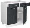 Küchenunterschrank R-Line Schwarz Beton 80 cm ohne Arbeitsplatte Vicco Bild 3