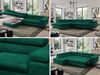 Mks Möbel 'Pedro L-Form' Ecksofa mit Schlaffunktion, verstellbaren Kopfstützen & Bettkasten, Dunkelgrün, Velours, mit Topper, links Bild 2