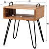Nachttisch Hatzila Akazienholz massiv, modernes Design mit offenem Fach, natur, Metallgestell Bild 4