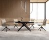 Esstisch Edge 200-300x100 Keramik Laminam®Noir Desir Braun Kreuzgestell Rechteck Schwarz ausziehbar Bild 2