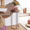 Wohnling Beistelltisch Massiv-Holz Wohnzimmer-Tisch Metallbeine, 28x55 cm, Sheesham Bild 3