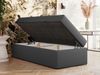 Boxspringbett 90x200 Polsterbett ZERO 90 Einzelbett ohne Kopfteil, inkl. Stauraum & Multipocket-Matratze, Hotelbett - Dunkelgrau Kunstleder - H3 - Topper T25 Bild 3