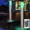 4er Set RGB LED Stehleuchten, Edelstahl, opal, H 80 cm Bild 5
