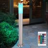 4er Set RGB LED Stehleuchten, Edelstahl, opal, H 80 cm Bild 2