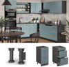 Küchenunterschrank R-Line Blau-Grau 40 cm mit Schubladen, AP Anthrazit Vicco Bild 2