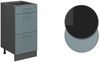 Küchenunterschrank R-Line Blau-Grau 40 cm mit Schubladen, AP Anthrazit Vicco Bild 5