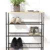 Casâme 5-stufiges Schuhregal aus schwarzem Metall - Helles Holz Bild 3