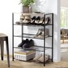 Casâme 5-stufiges Schuhregal aus schwarzem Metall - Helles Holz Bild 2