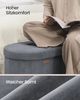 SONGMICS Sitzbank mit Stauraum, Aufbewahrungsbox, faltbare Fußbank, einfacher Aufbau, Samt, 110 L, grau Bild 4