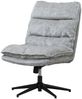 Drehstuhl 63,5x81x96-102 cm, gepolstert, armlos, höhenverstellbar und drehbar, Chenille grau Bild 2