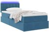 vidaXL Bett mit Stauraum und LED mit LED Dunkelblau 90 x 190 cm Samt 3371485 Bild 3