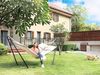 Hängematte, Outdoor, mit 2 Holzstangen, mit 2 Kissen, bis zu 300 kg belastbar, Mischgewebe, beige, 210 x 150 cm Bild 2