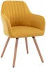 Vente-unique - ELEANA Stuhl Stoff Gelb - B 58 cm x H 85 cm x L 56 cm Bild 3